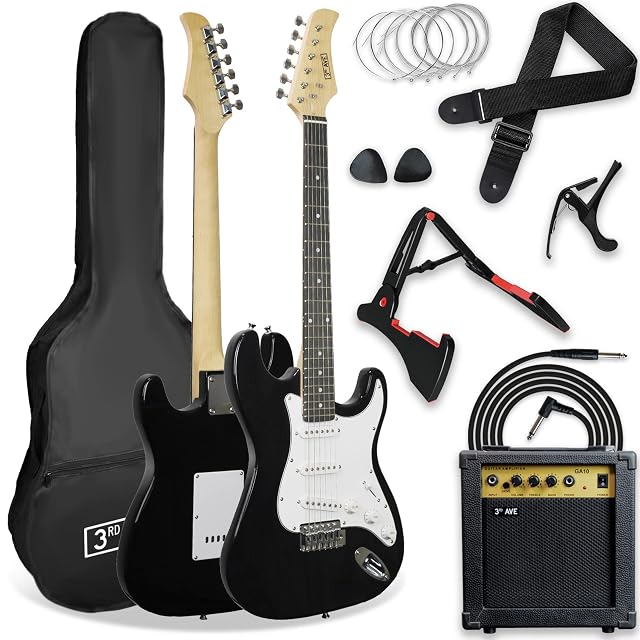E-Gitarrenset 3rd Avenue XF in voller Größe mit Verstärker, Ständer und Zubehör
