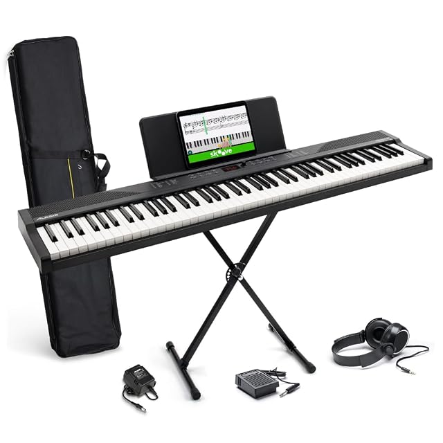 Alesis Recital Play, Keyboard mit 88 Tasten, Ständer, Pedal und Kopfhörern