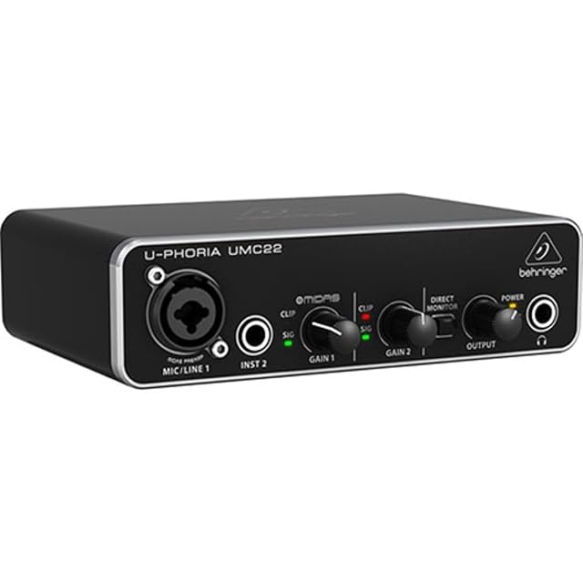 Behringer UMC22, kompaktes USB-Audio-Interface mit zwei Eingängen