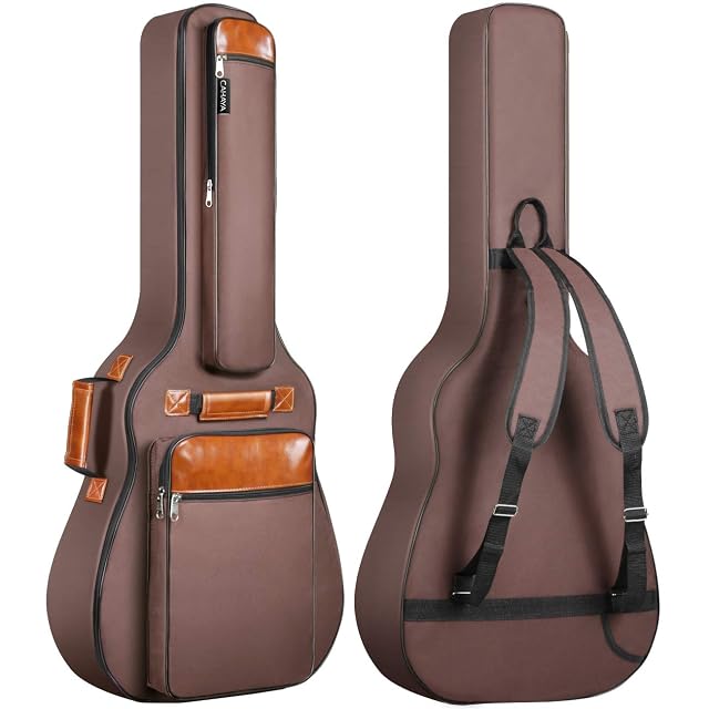 CAHAYA Gigbag für Akustikgitarre mit 12 mm Polsterung, wasserabweisend, in Braun