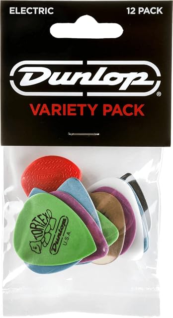 Jim Dunlop Sortiment aus zwölf Gitarrenplektren in gemischten Materialien