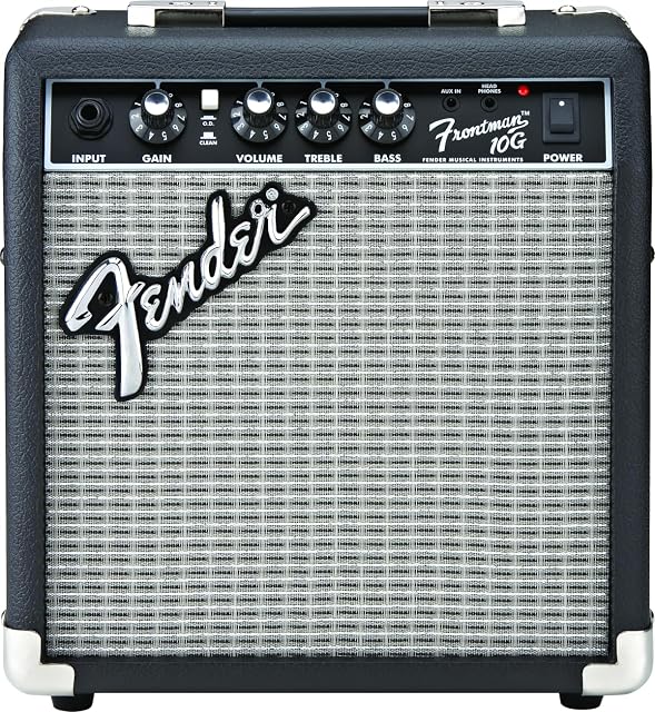 Fender Frontman 10G, Übungsverstärker für Gitarre mit silbernem Frontgitter