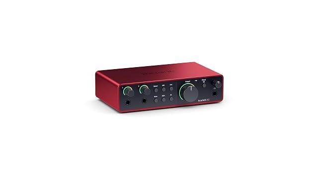 Focusrite Scarlett 2i2 der vierten Generation, USB-C-Audio-Interface mit zwei Eingängen
