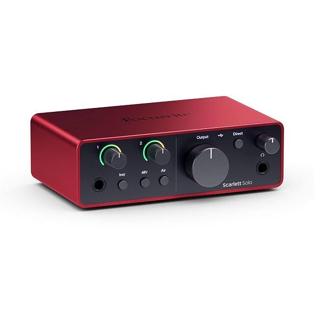 Focusrite Scarlett Solo der vierten Generation, USB-C-Audio-Interface in Rot