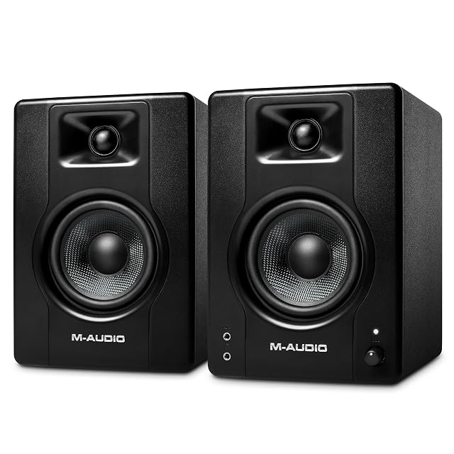 M-Audio BX4, Schreibtisch-Studiomonitore als Paar, mit Kevlar-Tieftönern