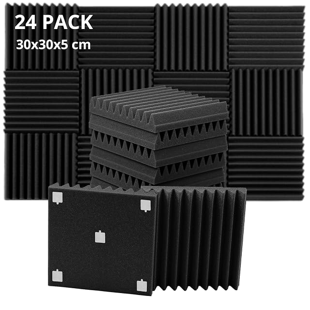 ROVSON hochdichte Akustikplatten, 30 mal 30 mal 5 cm, in Anthrazit