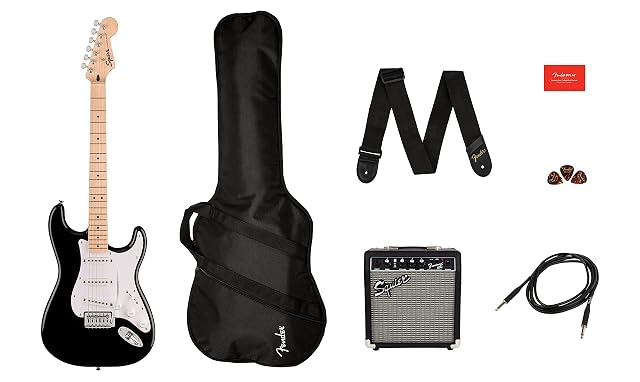 Squier Sonic Stratocaster, Einsteigerset mit Verstärker Frontman 10G, Tasche und Gurt